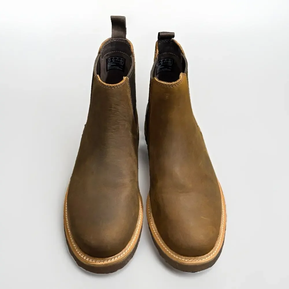 Clarks Clarksdale Easy Chelsea Boots Mens 8.5 W Brown Beeswax Leather